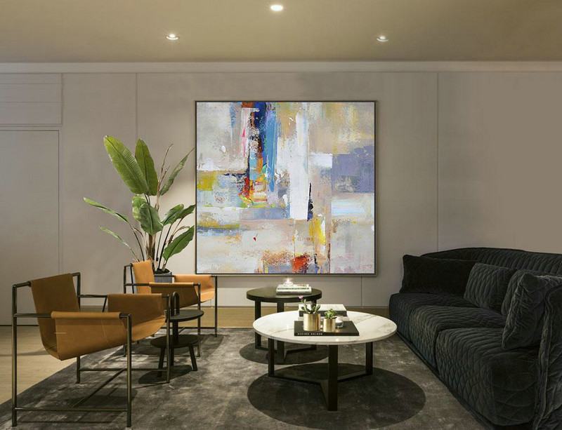 Original Artwork Extra Large Abstract Painting,Oversized Palette Knife Painting Contemporary Art On Canvas,Hand Painted Aclylic Painting On Canvas,Blue,Yellow,Nude,Pink,Red.etc